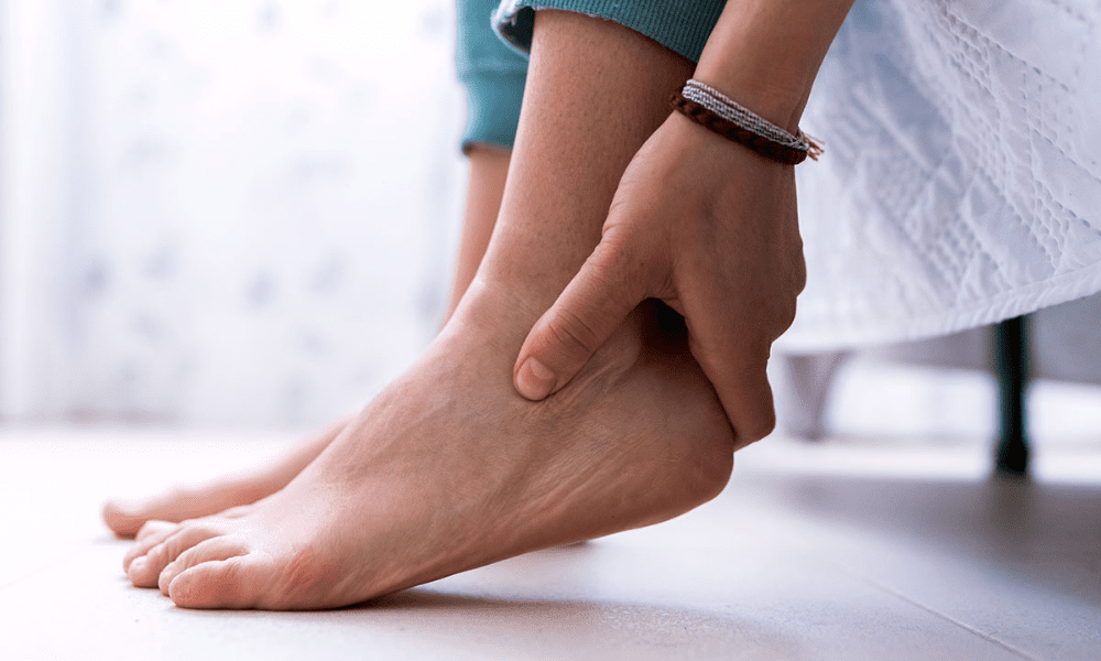 Foot pain therapy and walking evaluation