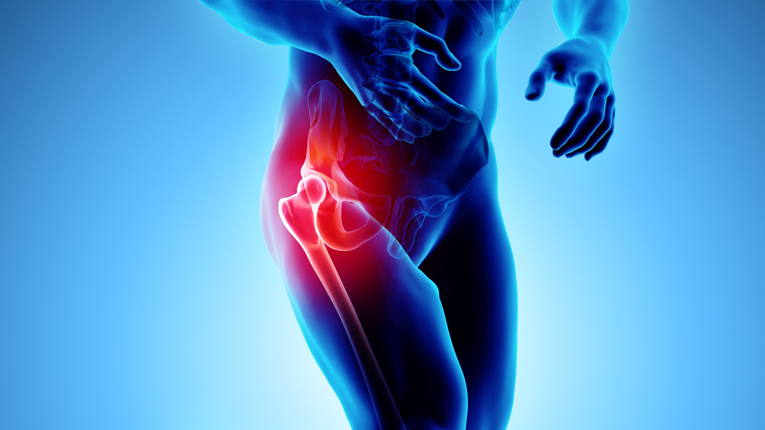 Patient receiving care for hip pain